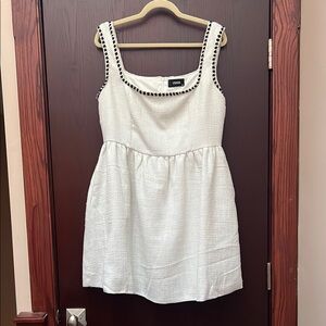 White Tweed Sleeveless Dress